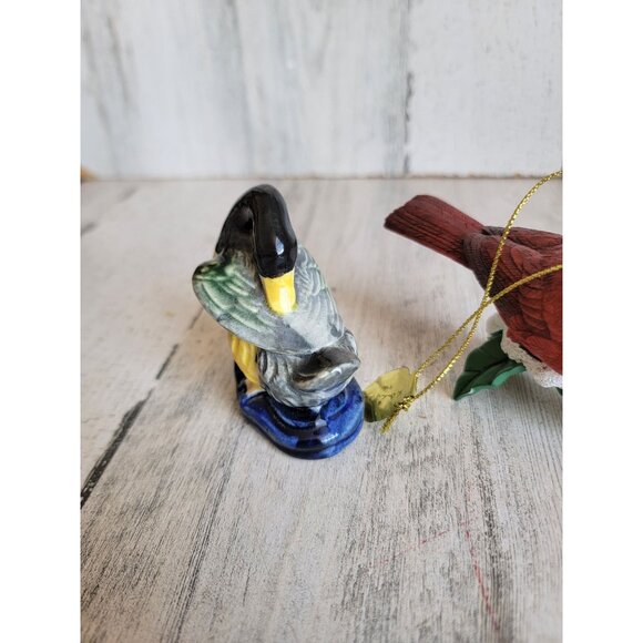 Red cardinal bird goose Xmas decor figure set unique outdoor - Picture 2 of 7